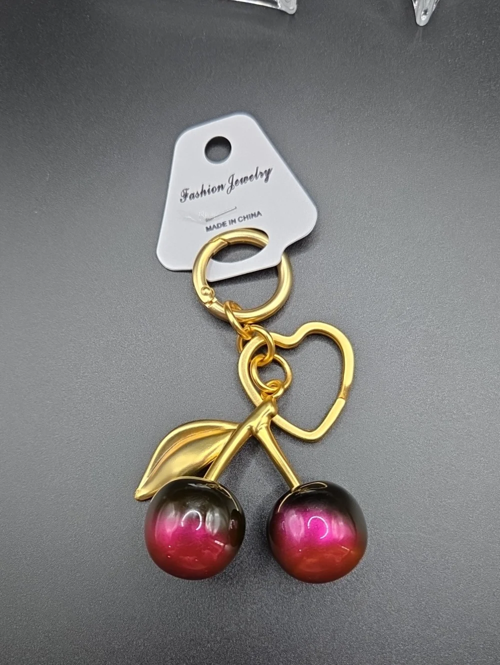 New Black And Two Tone Cherry Bag Charm